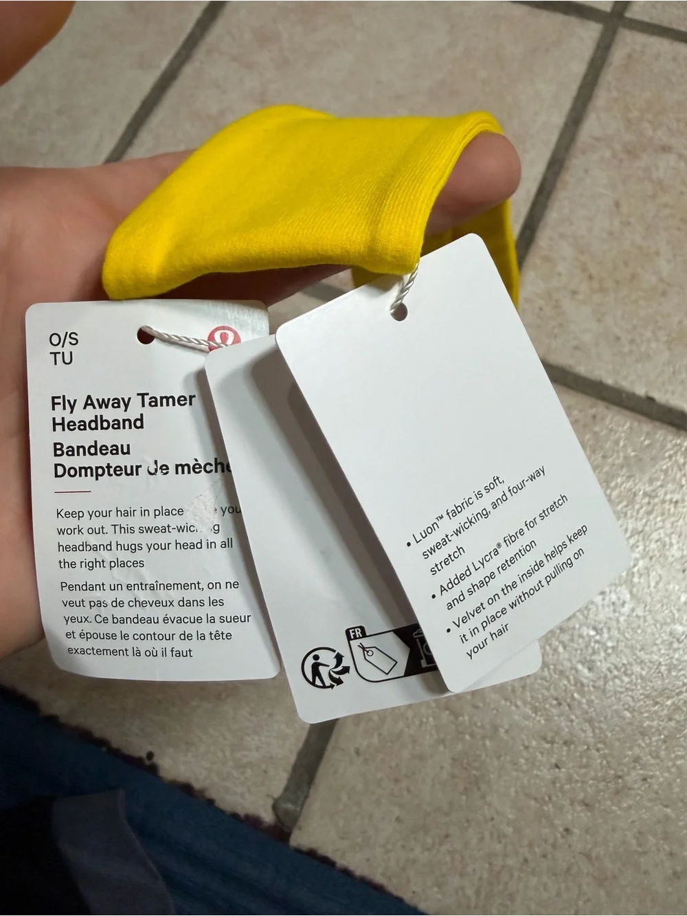 NWT Lululemon Fly Away Tamer Headband (Maize Yellow) O/S